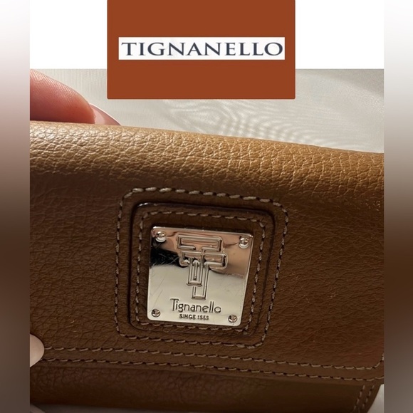 Tignanello small wallet pebble leather, brown. - Picture 1 of 9